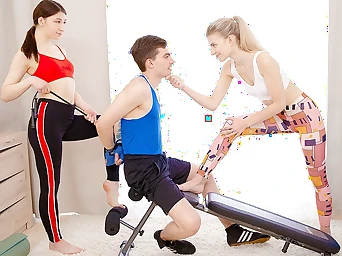 Hard workout ends with hard sex